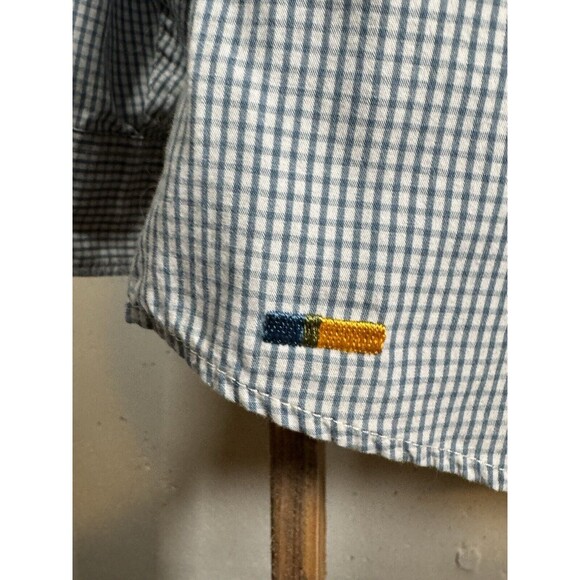 Life Khaki Mens Size Large Button Up Long Sleeve Check Blue dress casual - Picture 6 of 6